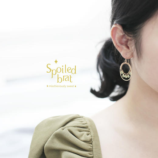 spoiledbrat jewelry椭圆橄榄石耳环 商品图3