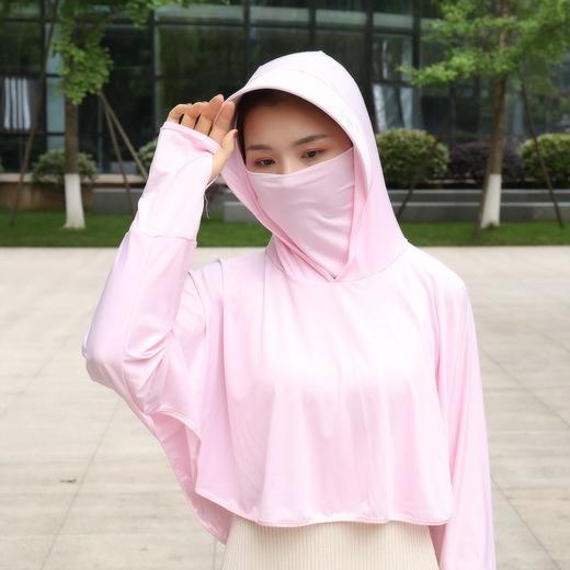 新款带口罩女防晒衣防紫外线透气冰丝衫长袖薄外套T13斗篷款防晒衣夏日必备 商品图6