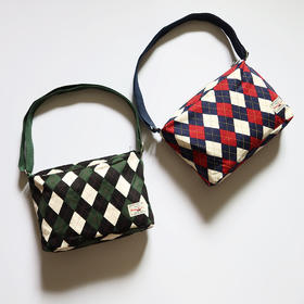 HUJI祤集Sling斜挎包插画英伦菱形格纹