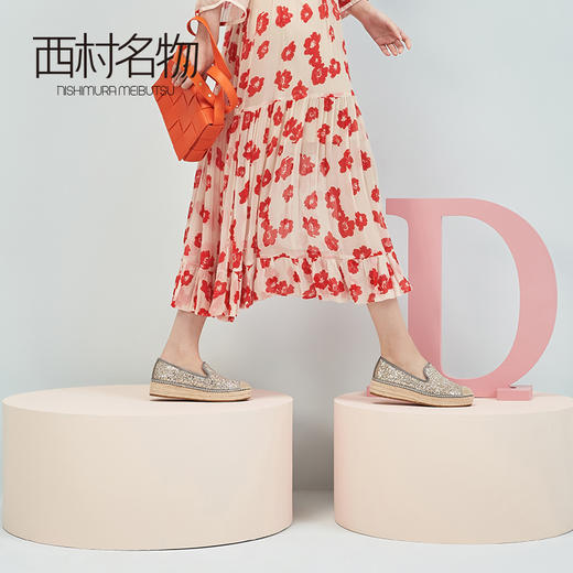 西村名物春季新款亮片草编舒适渔夫鞋X20AM19911 商品图4