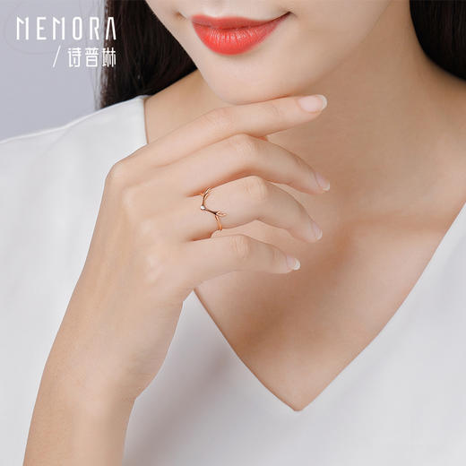 【1件7.5折】MEMORA诗普琳心花鹿放玫瑰18K金钻石戒指鹿角女戒KR004048、KR1275 商品图1