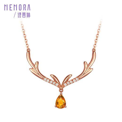 【1件7.5折】心花鹿放系列18K玫瑰金碧玺套链项链送礼KN2134 商品图3