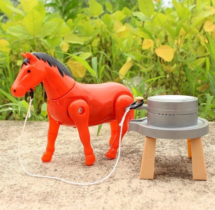 电动玩具马拉车礼物仿真小马走路的马儿童男孩马车旋转转圈绕桩马