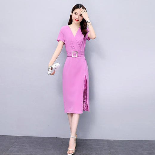 CQ-SNX2081时尚气质百搭纯色宽松休闲减龄连衣裙 商品图3