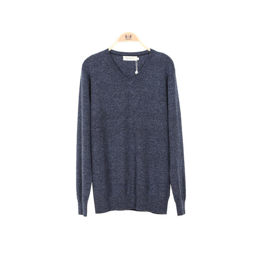 羊绒世家2020秋冬男士V领100%山羊绒衫时尚花纱内搭保暖针织毛衣 商品图8