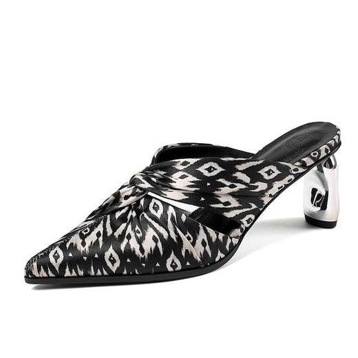 OLD-161-1新款时尚尖头豹纹高跟凉拖鞋 商品图4