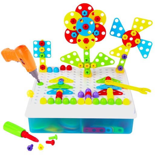 【开发思维，创意无限】儿童拧螺丝玩具拼装3D电钻电动工具箱创意拆卸装螺丝刀螺母套装DIY启蒙益智早教男女孩幼儿园小学生手工六一儿童节礼物 商品图4