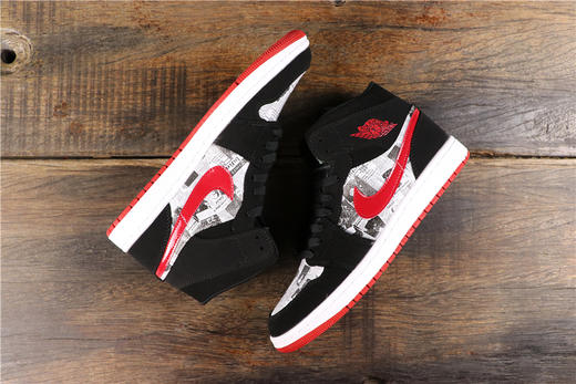 乔丹/Air Jordan  AJ1 aj1 乔丹1代 乔1 乔丹1代中帮系列 Air Jordan 1 MID 冠军 货号：852542-061 乔1中帮涂鸦黑红  黑人月 商品图0