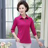 XOS 45-1122 2020t恤女七分袖宽松翻领中袖上衣带领 商品缩略图2