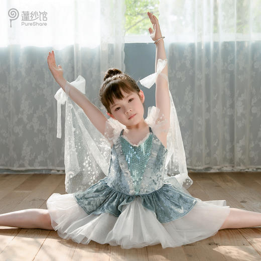 pureshare 女童舞蹈裙练功服冰雪奇缘艾莎公主裙芭蕾裙儿童演出服-星月芭蕾舞蹈服 商品图1