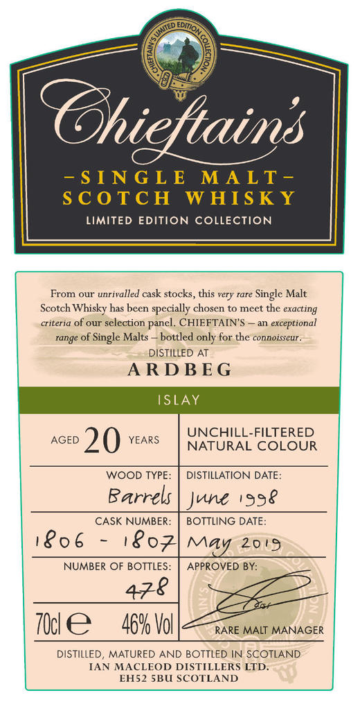 苏格兰老酋长 阿贝20年单一麦芽威士忌 商品图1
