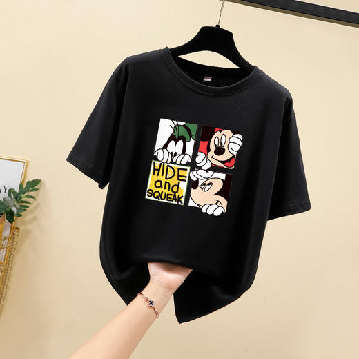 NRJ-4F-C405-F287-宽松大码米奇短款圆领短袖T恤女ZXH 商品图2