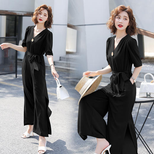 WZNH-OLBN2013（配腰带）欧洲站女装新款分叉连体裤裙 商品图2