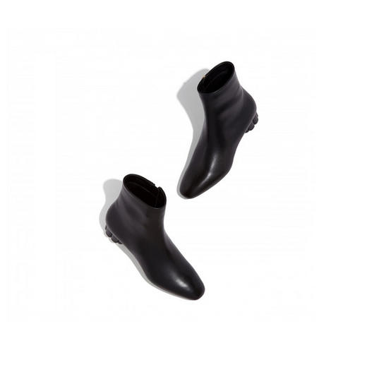 FERRAGAMO 菲拉格慕 花卉造型鞋跟短靴 黑色 693095 商品图2