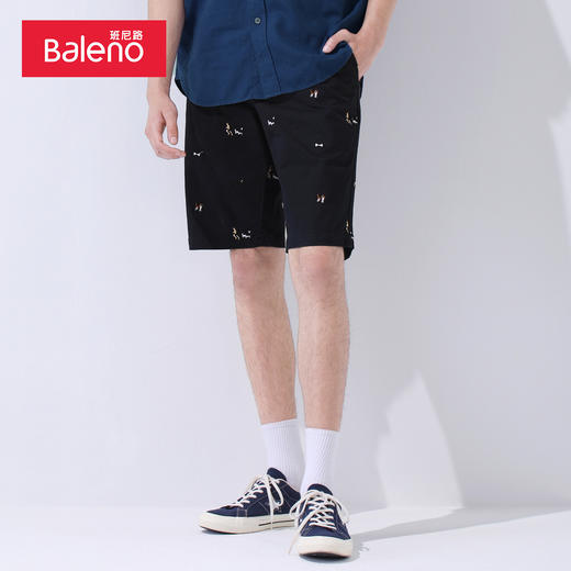 班尼路裤子男运动短裤时尚青少年弹力帅气休闲五分裤 商品图1