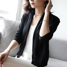 丁摩100%纯真丝针织小开衫外套S0330DB399