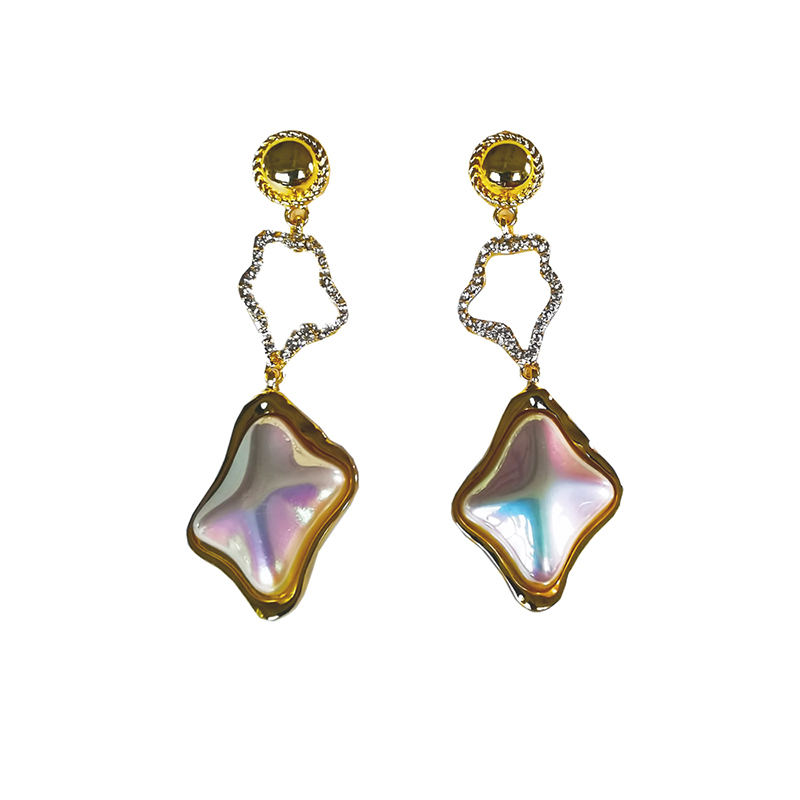 SAFICOO法式轻奢高级感气质珍珠耳饰 华贵金