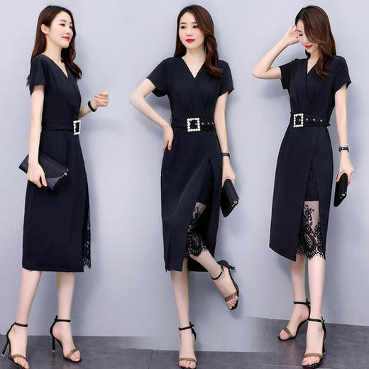 CQ-SNX2081时尚气质百搭纯色宽松休闲减龄连衣裙 商品图2