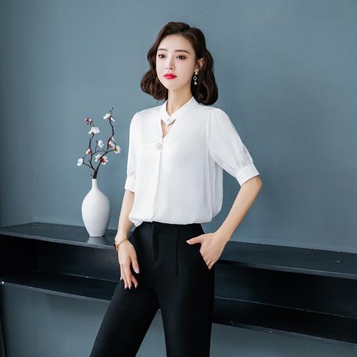 MQ-MDN8003-1夏季新款韩版时尚雪纺短袖衬衣YY 商品图0