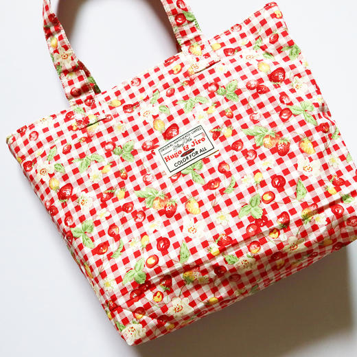 HUGOJIRO经典手拎包插画格纹草莓樱桃 商品图1
