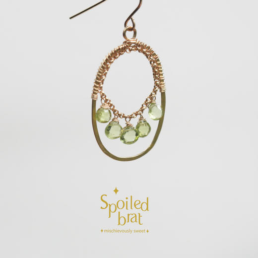spoiledbrat jewelry椭圆橄榄石耳环 商品图1