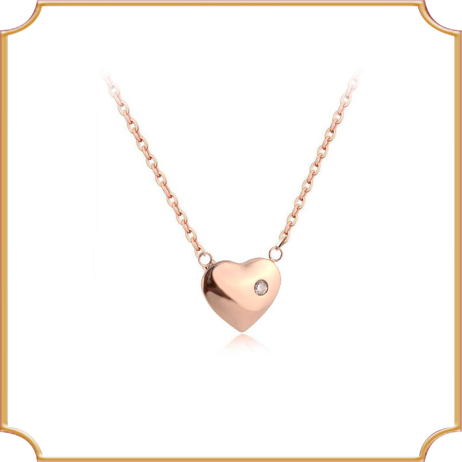 爱心项链钻石吊坠锁骨钻石吊坠玫瑰金色真钻时尚LP0565