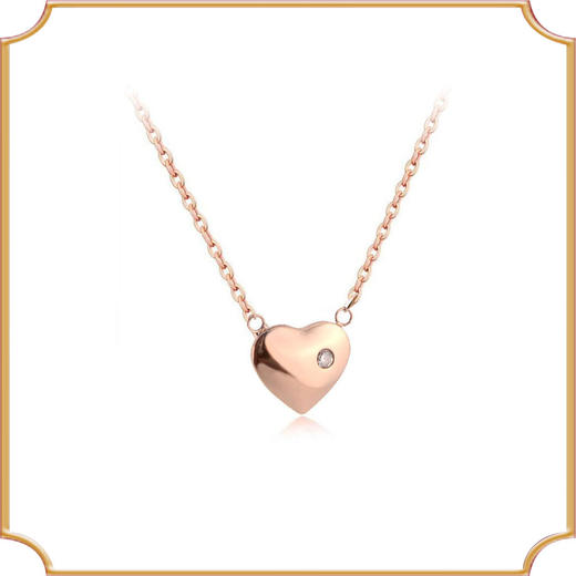 爱心项链钻石吊坠锁骨钻石吊坠玫瑰金色真钻时尚LP0565 商品图0