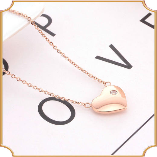 爱心项链钻石吊坠锁骨钻石吊坠玫瑰金色真钻时尚LP0565 商品图2