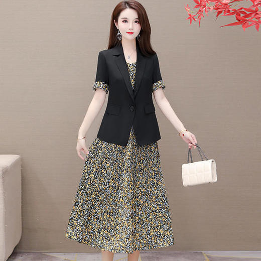 QYM-KED-93247A新款小雏菊吊带碎花套装 商品图1