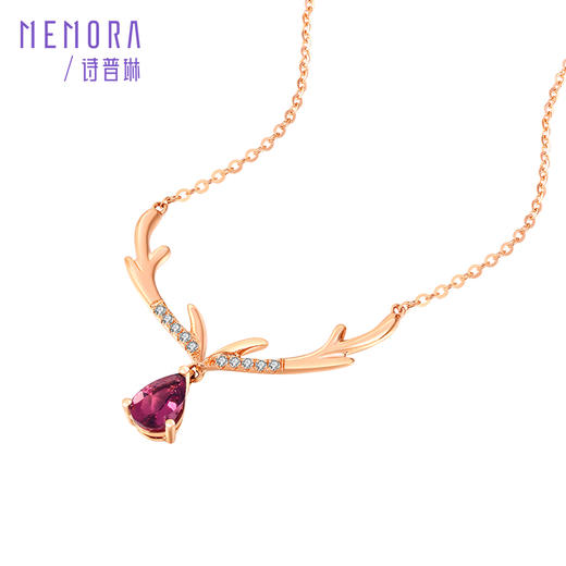 【1件7.5折】心花鹿放系列18K玫瑰金碧玺套链项链送礼KN2134 商品图1