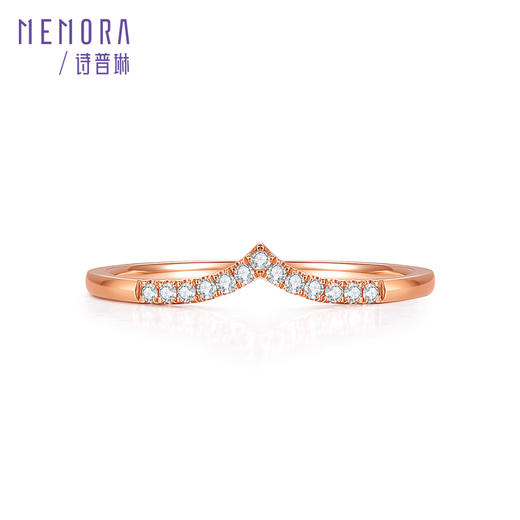 【1件7.5折】小礼物（女戒组）玫瑰色18K金钻石戒指DR101086、DF0008 商品图2