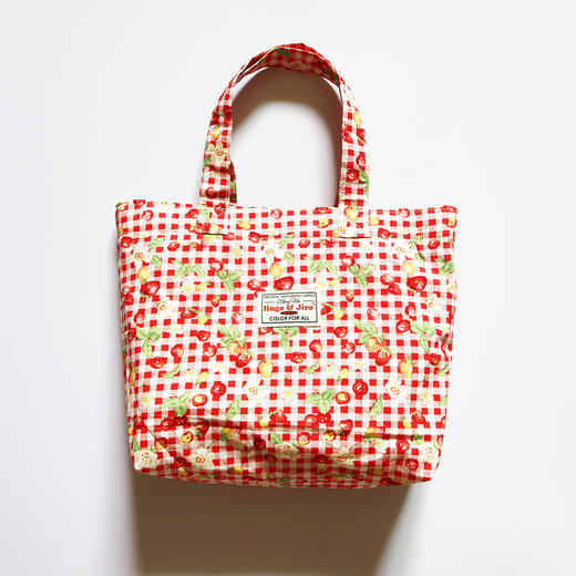 HUGOJIRO经典手拎包插画格纹草莓樱桃 商品图4