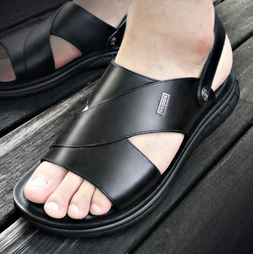 【服饰鞋包】凉鞋男夏季凉拖大码男士休闲凉皮鞋男式牛皮男鞋男沙滩鞋拖鞋 商品图1