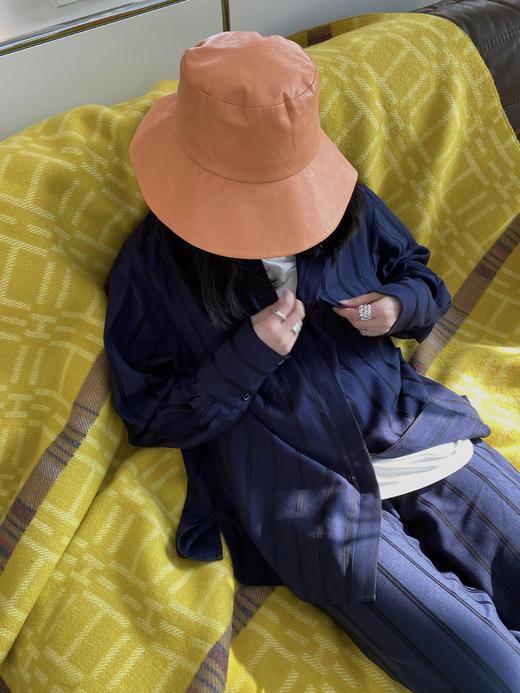 HIDEMI 夏日清透深海蓝色织竖条纹套装 口袋衬衫/喇叭型宽松长裤 商品图8