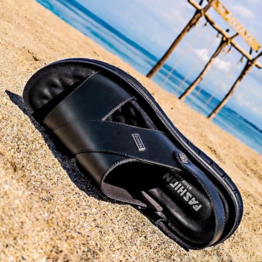 【服饰鞋包】凉鞋男夏季凉拖大码男士休闲凉皮鞋男式牛皮男鞋男沙滩鞋拖鞋 商品图2