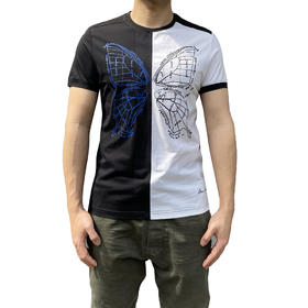 Marco Azzali 黑白蝴蝶印花圆领T恤 T3806200