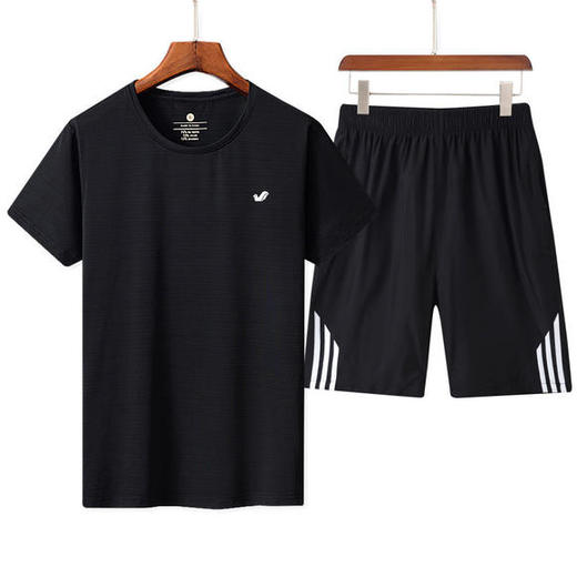 JXG-夏季冰丝速干运动宽松大码休闲短袖套装 商品图3