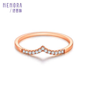 【1件7.5折】小礼物（女戒组）玫瑰色18K金钻石戒指DR101086、DF0008