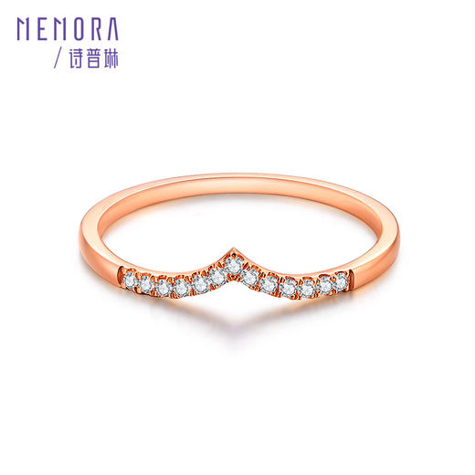 【1件7.5折】小礼物（女戒组）玫瑰色18K金钻石戒指DR101086、DF0008 商品图0