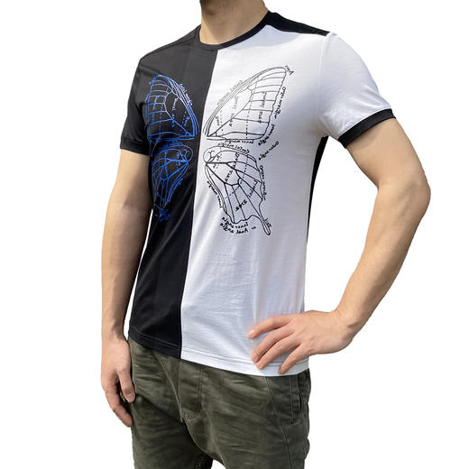 Marco Azzali 黑白蝴蝶印花圆领T恤 T3806200 商品图1