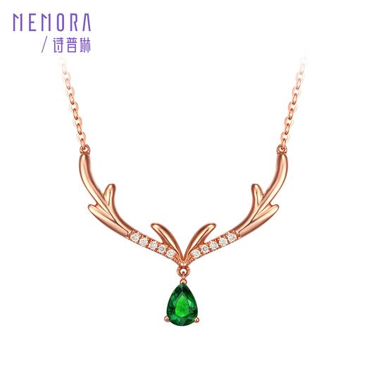 【1件7.5折】心花鹿放系列18K玫瑰金碧玺套链项链送礼KN2134 商品图4