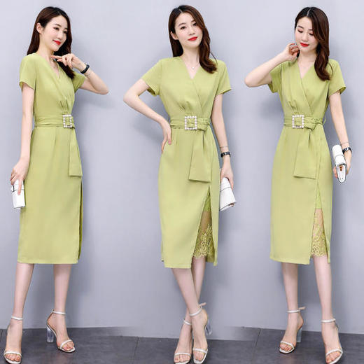 CQ-SNX2081时尚气质百搭纯色宽松休闲减龄连衣裙 商品图1