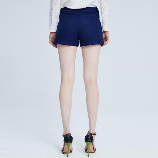 VIVIAN LIU/红英 G1669501冬女装口袋修身羊毛呢短裤高腰显瘦靴裤 商品图1