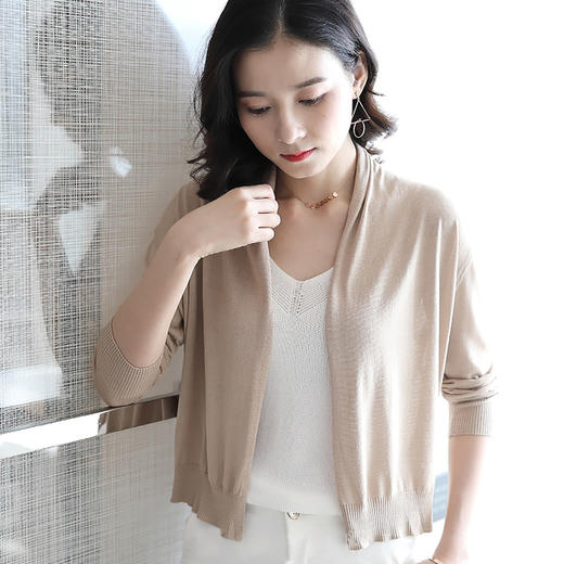 丁摩100%纯真丝针织小开衫外套S0330DB399 商品图9