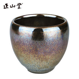正山堂紫衣彩金建盏纯手工全包釉100ml 品茗杯 茶杯 主人杯茶具