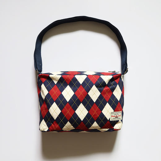 HUJI祤集Sling斜挎包插画英伦菱形格纹 商品图4