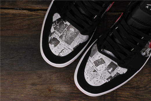 乔丹/Air Jordan  AJ1 aj1 乔丹1代 乔1 乔丹1代中帮系列 Air Jordan 1 MID 冠军 货号：852542-061 乔1中帮涂鸦黑红  黑人月 商品图3