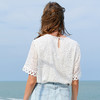 欧芮儿夏装新款女装花瓣袖蕾丝衫宽松上衣女v领洋气小衫 商品缩略图2