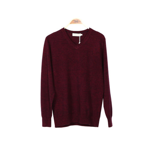 羊绒世家2020秋冬男士V领100%山羊绒衫时尚花纱内搭保暖针织毛衣 商品图6