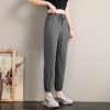 JFL-2F-2F031-939-高腰薄款宽松大码灯笼裤女显瘦束脚开叉垂感九分哈伦裤ZXH 商品缩略图3